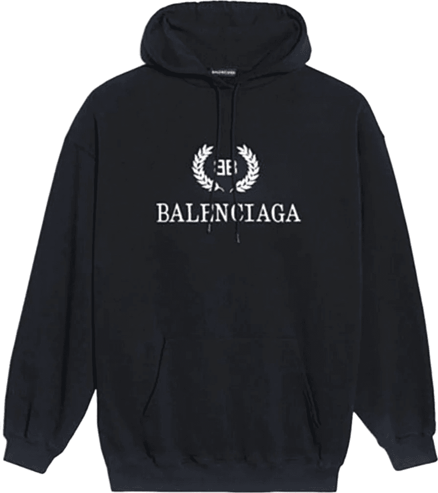 Hoodie Balenciaga Logo Laurier Noir
