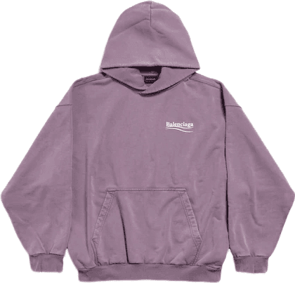Balenciaga Hoodie Logo Coton Violet Mauve