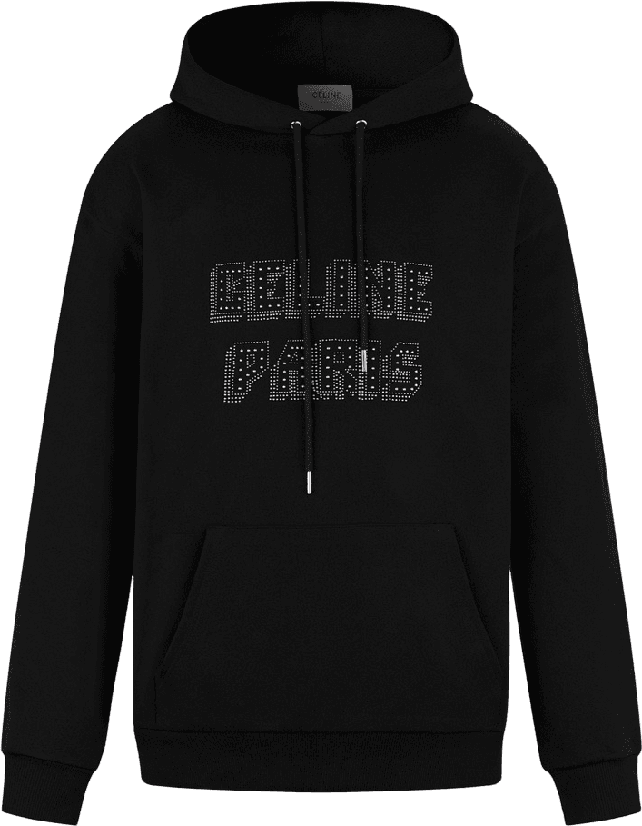 Céline Hoodie Believe Paris Studded Black