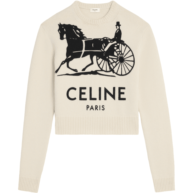 Céline Pull Cheval et Carriole Paris Crème