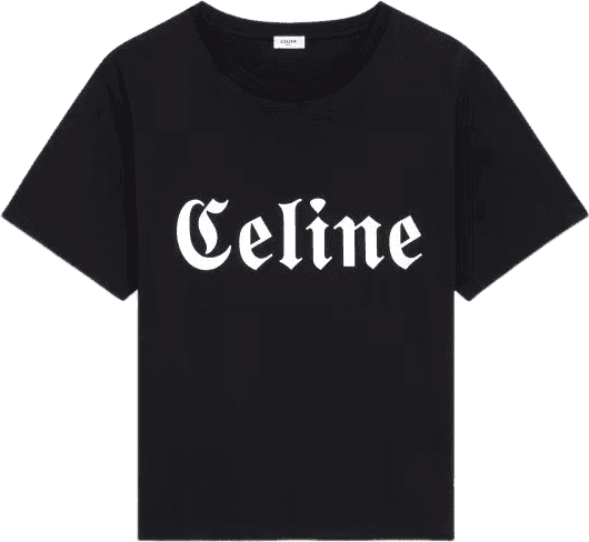 Céline T-shirt Logo Celine Noir