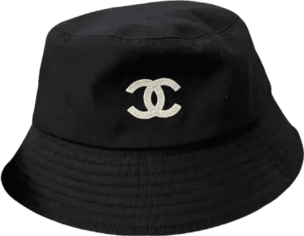 Chapeau Chanel Bucket Hat Noir avec Logo CC