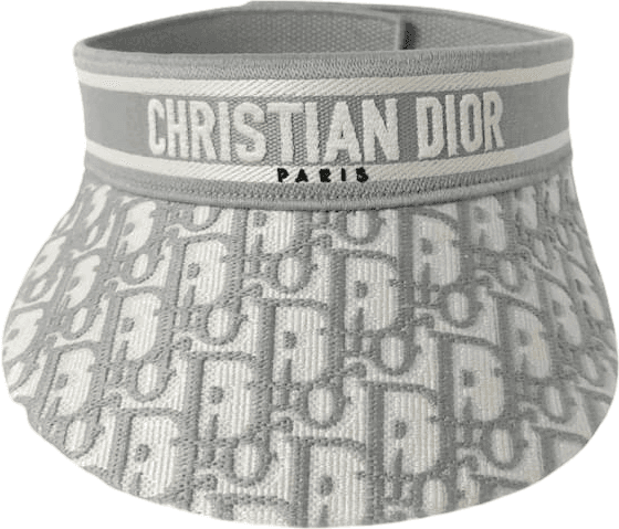 Visière Christian Dior Paris Oblique Grise et Blanche