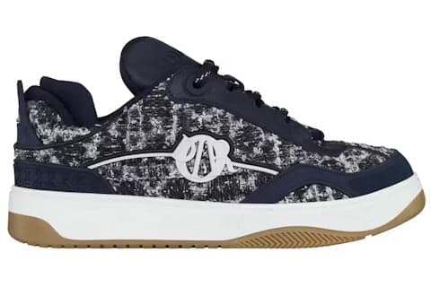 Sneaker Autre Cuir et Tweed Noir Blanc Talon Gomme