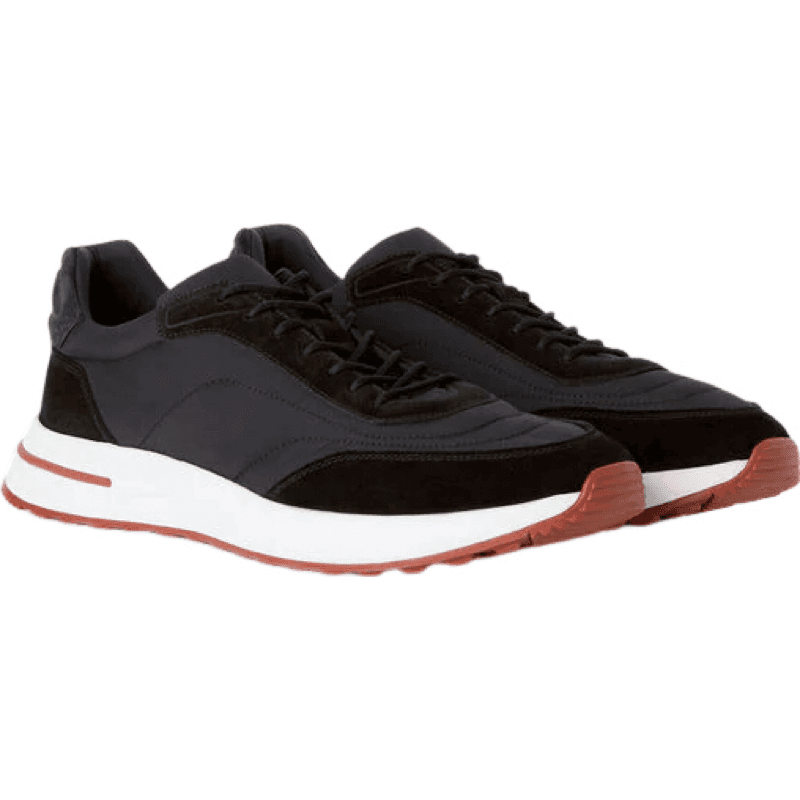 Sneaker Runner Noir et Blanc Semelle Terracotta