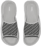 Sandales de bain monogramme gris et blanc