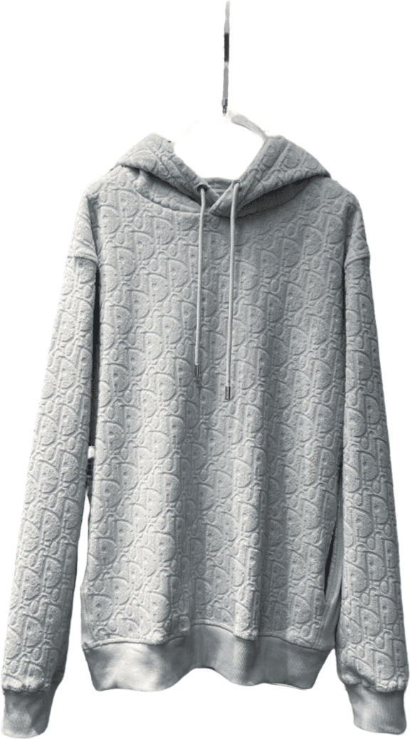 Hoodie monogramme gris chiné à capuche