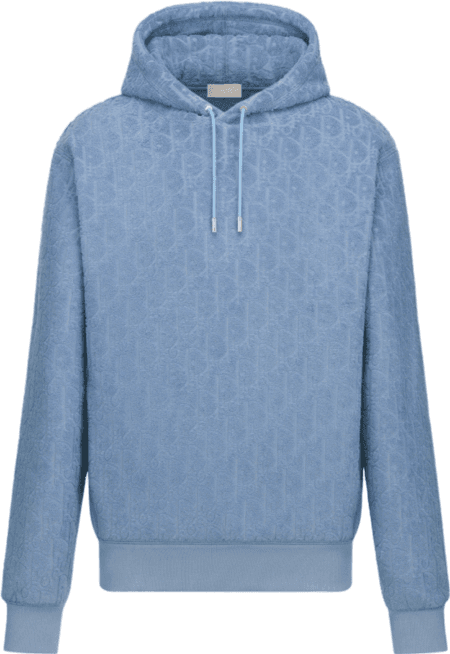 Sweat-shirt à capuche monogramme bleu ciel