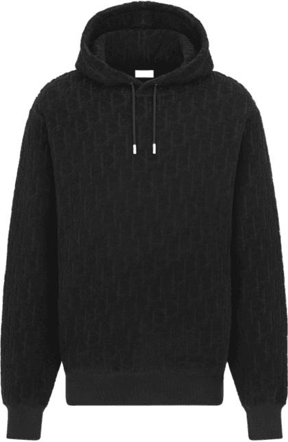 Hoodie Luxe Côtelé Noir à Capuche