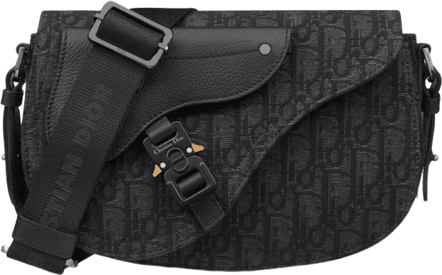 Sac bandoulière Dior Saddle Toile Monogram Noir