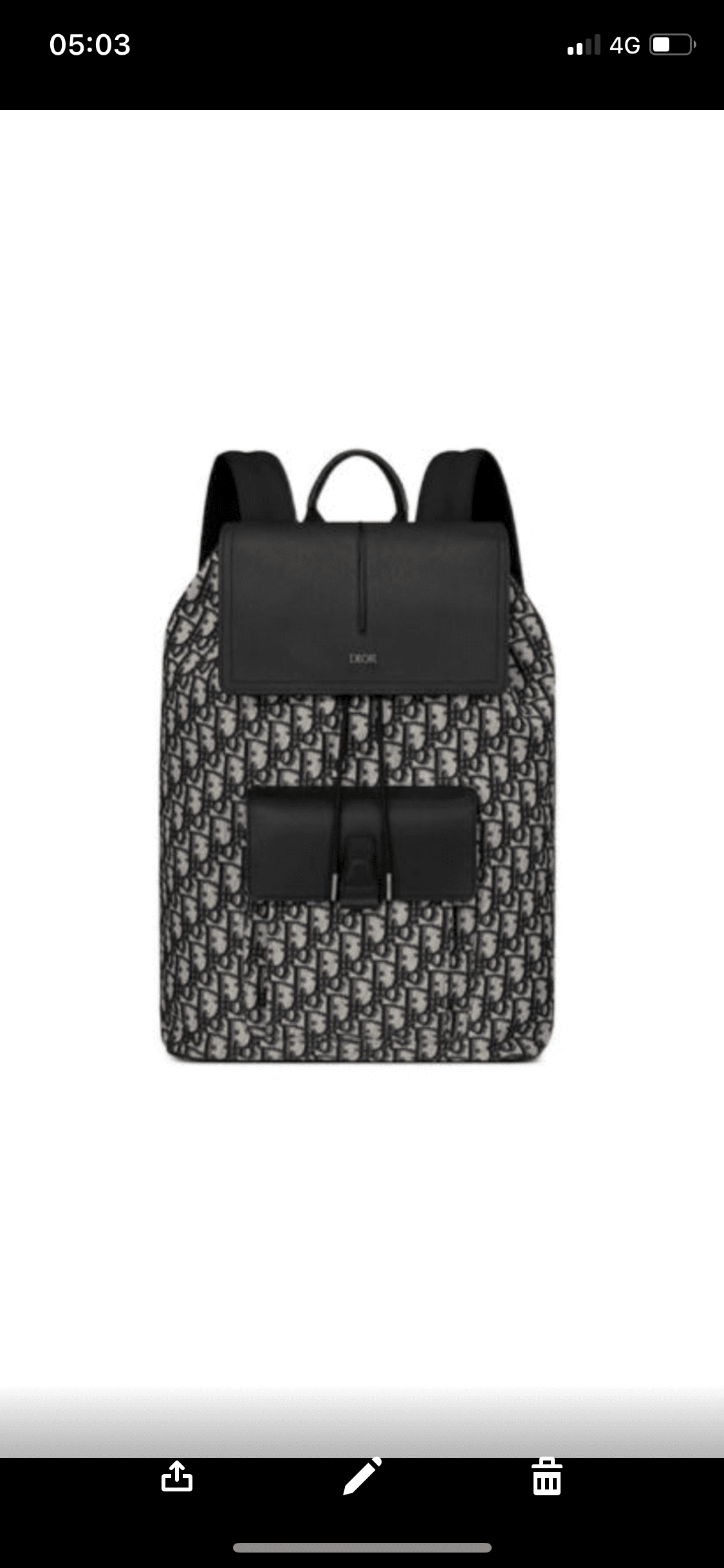 Dior Backpack Oblique Canvas Black Leather
