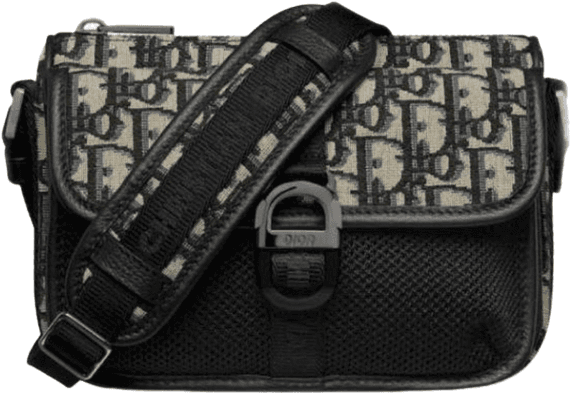 Sac Dior Saddle Monogram Canvas et Mesh Noir