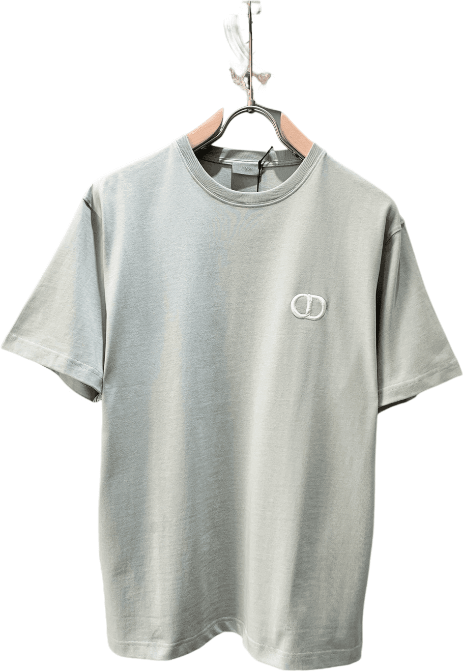 Dior T-Shirt CD Logo Coton Gris Clair