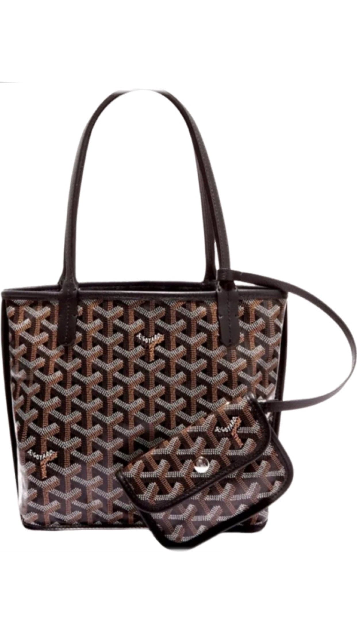 Sac Goyard Saint-Louis PM Toile Enduite Marron avec Pochette