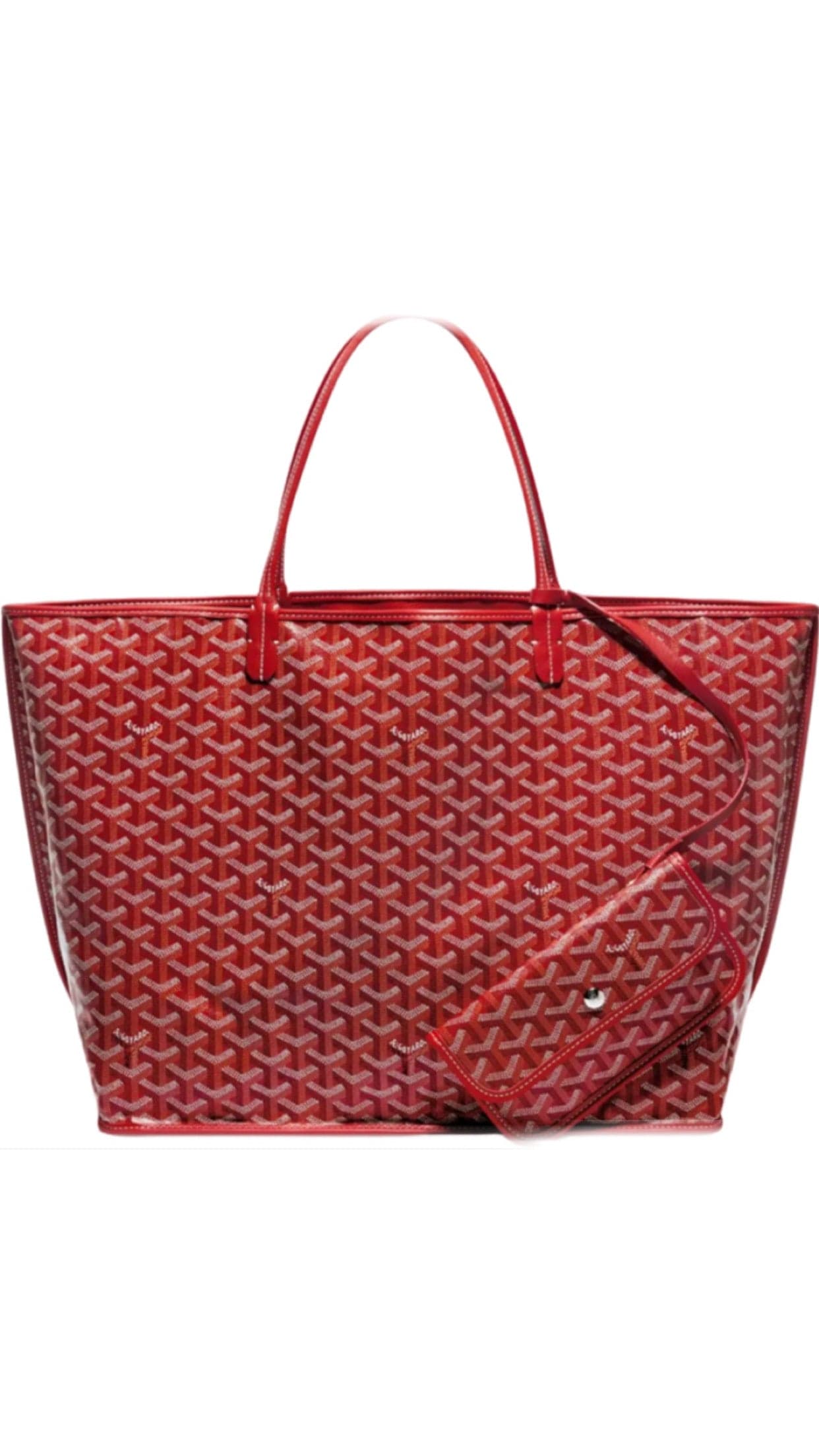 Sac Goyard St-Louis PM Tote Toile Enduite Rouge
