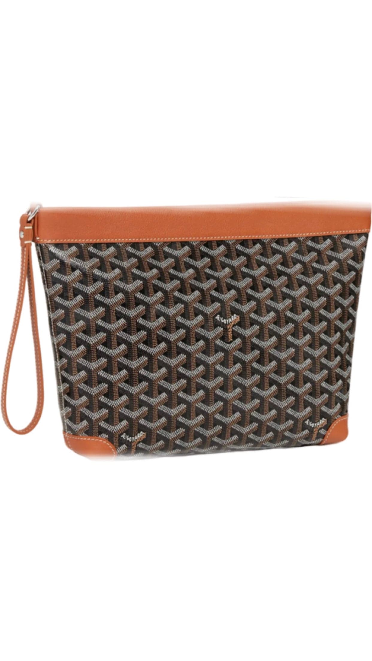 Goyard St. Louis Clutch PM Monogram Canvas Leather Trim