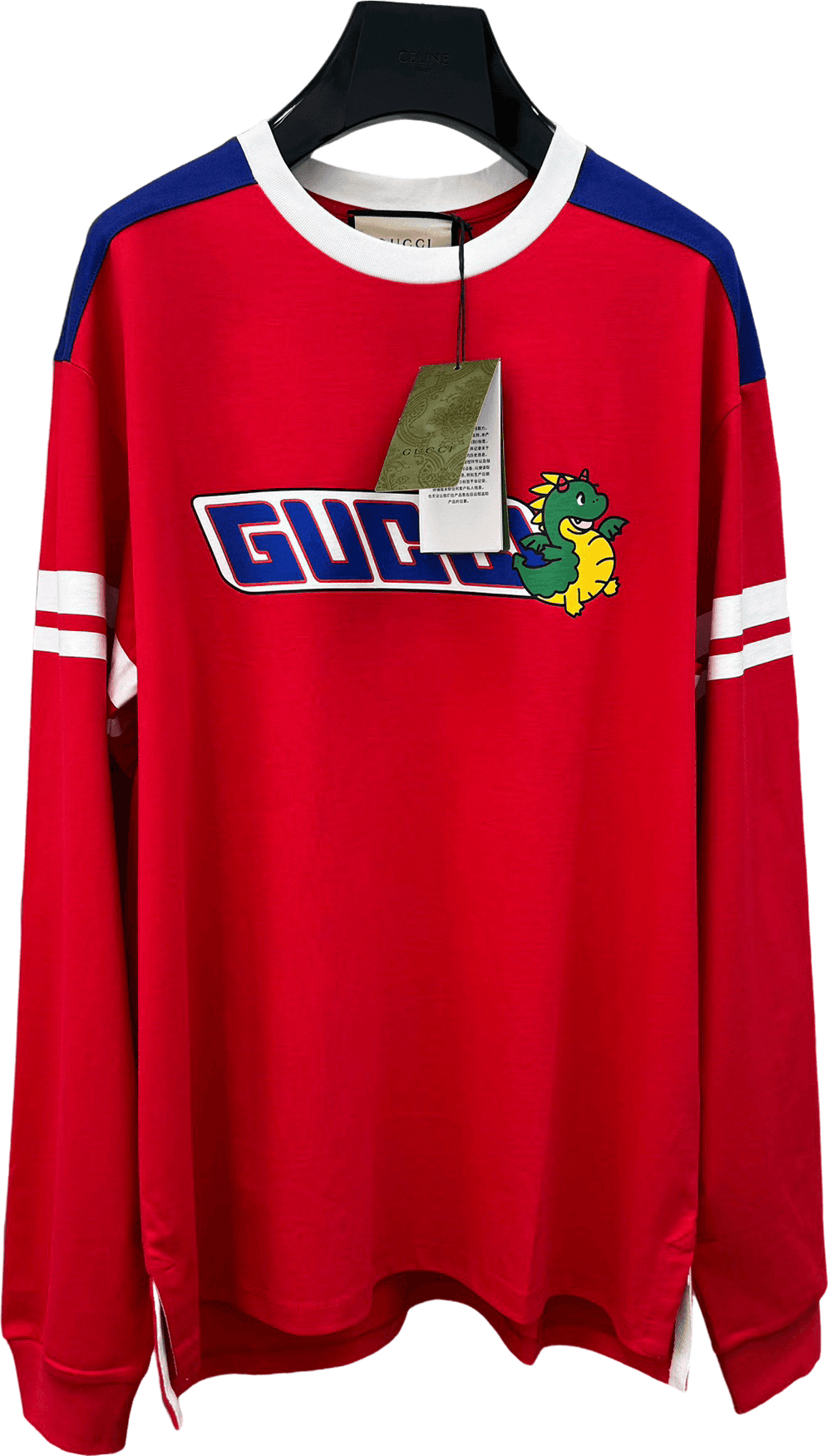 Gucci Sweatshirt Logo Dragon Rouge et Bleu