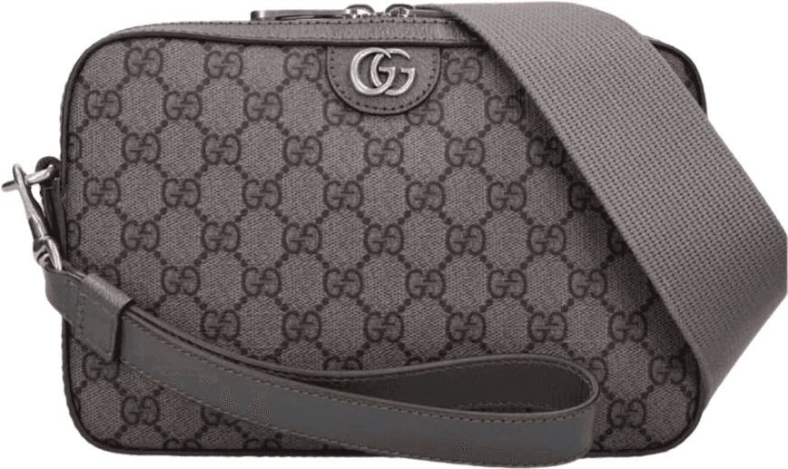 Sac Gucci GG Marmont Camera Bag Monogram Canvas Gris
