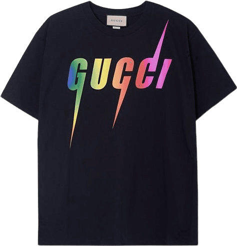 Gucci T-Shirt Logo Arc-en-Ciel Noir