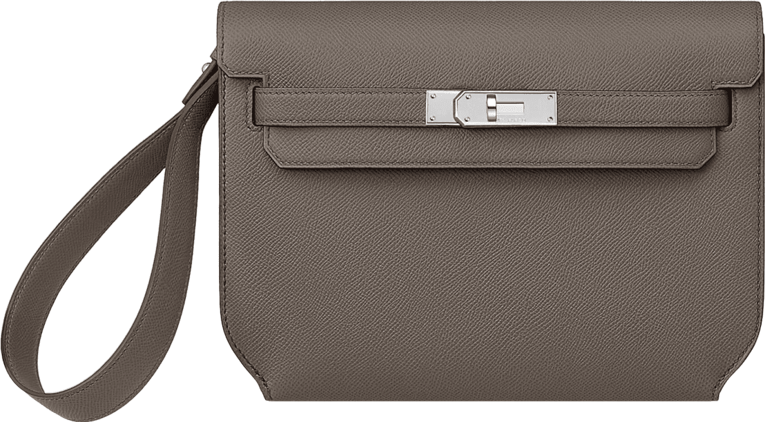 Sac Hermès Jige Clutch Epsom Étoupe