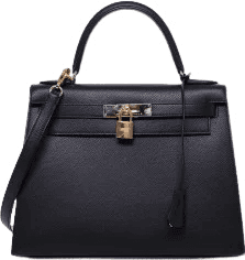 Sac à Main Hermès Kelly Noir en Cuir Taurillon