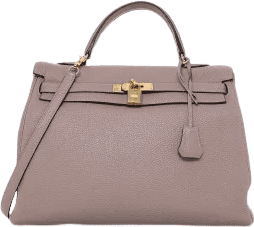 Sac Hermès Kelly 35 Taurillon Clemence Gris Mauve