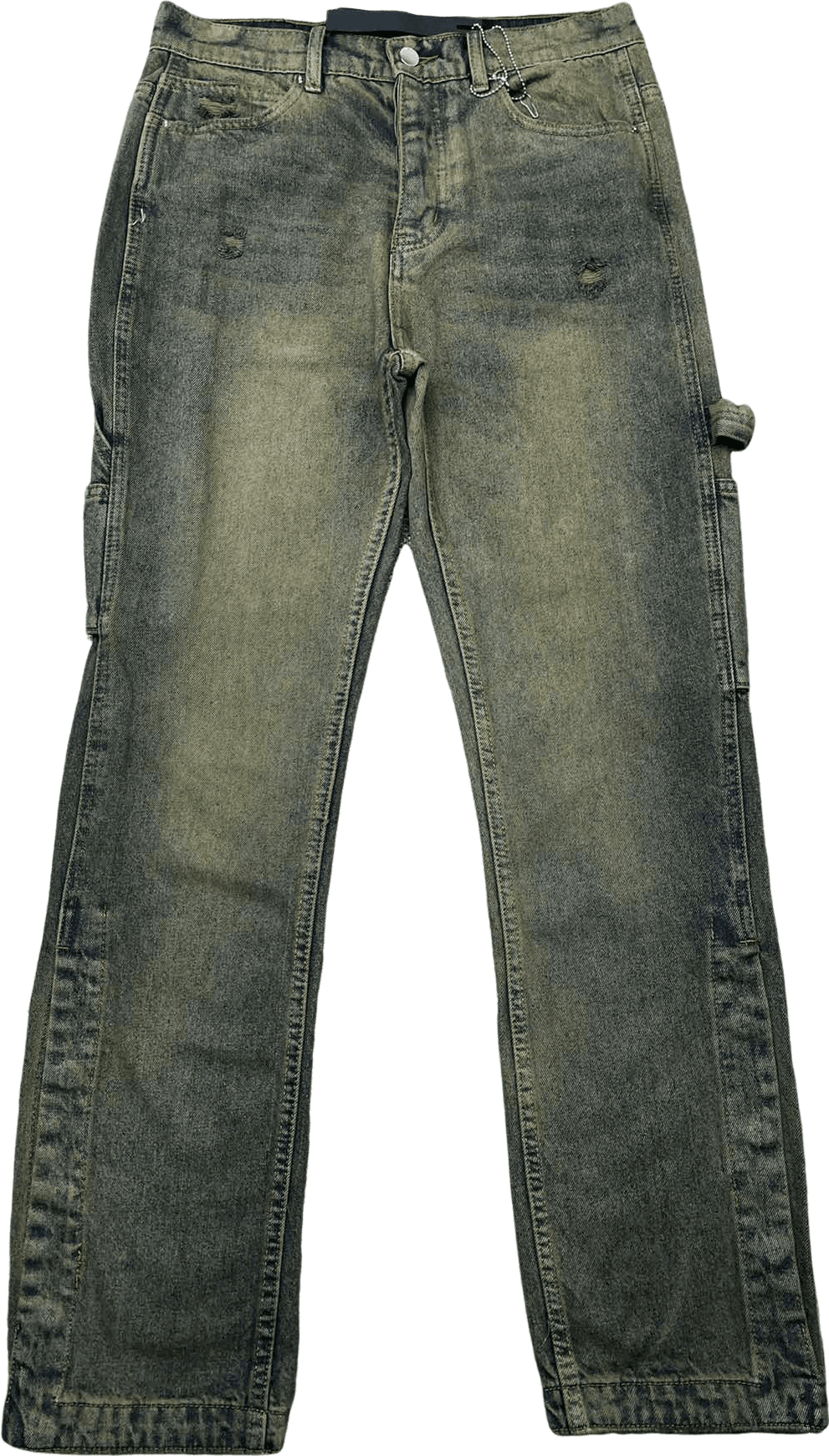 Pantalon cargo denim vintage délavé