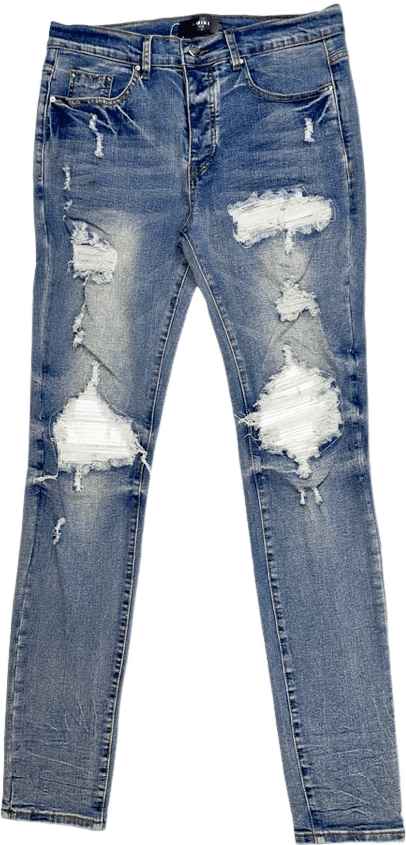 Jean Déchiré Bleu Indigo Taille Haute