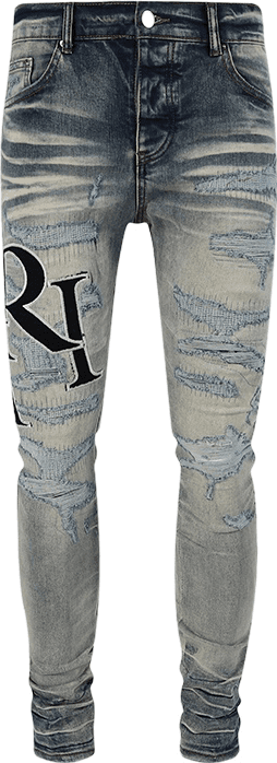 Amiri Jeans Skinny Déchiré Bleu Indigo Logo RI