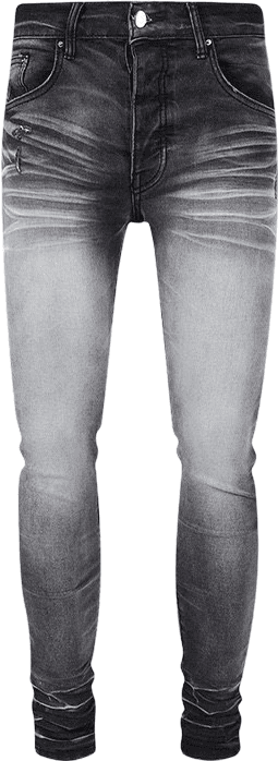 Jean slim délavé dégradé gris et noir