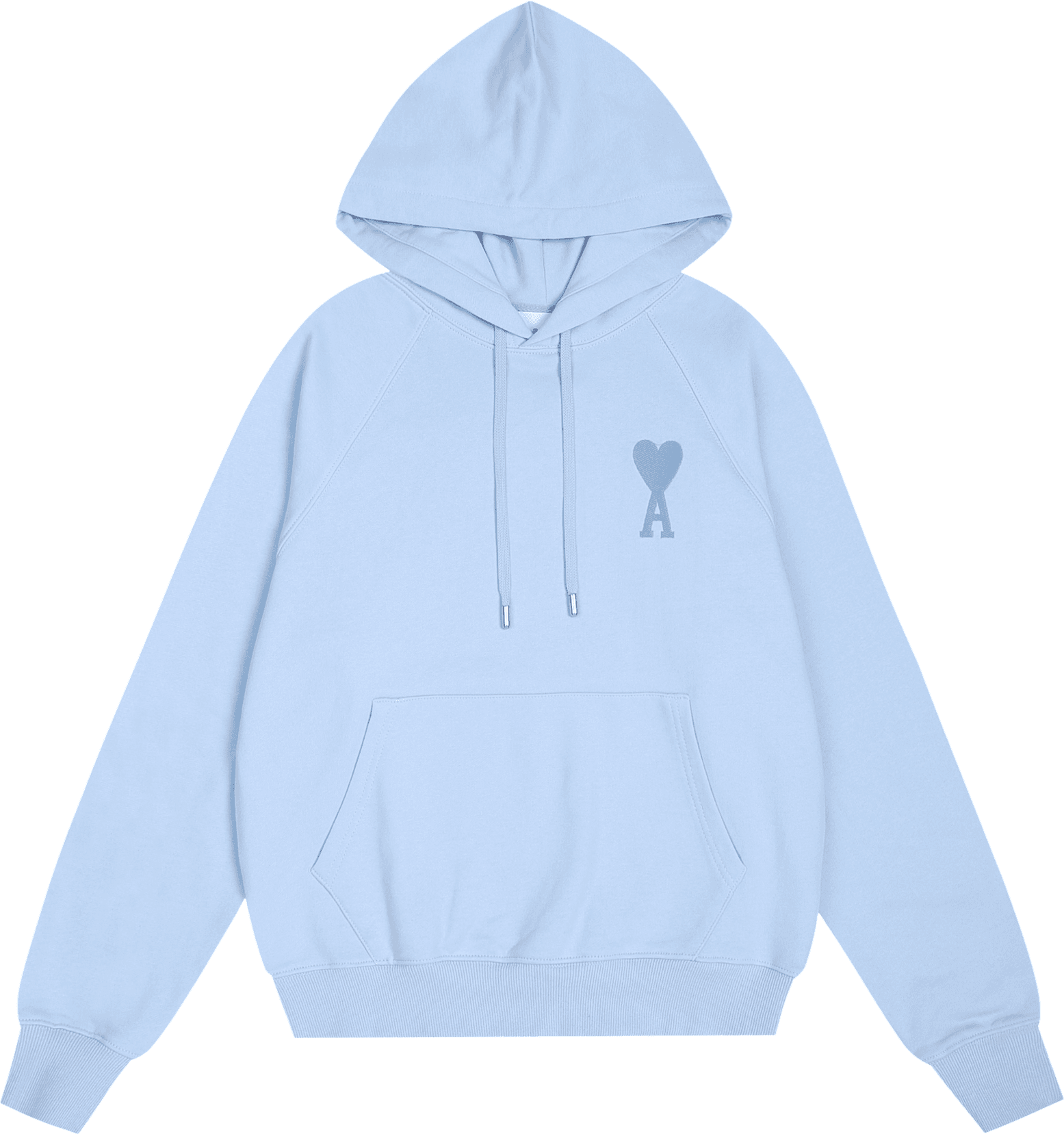Hoodie Ami Heart Logo Bleu Ciel