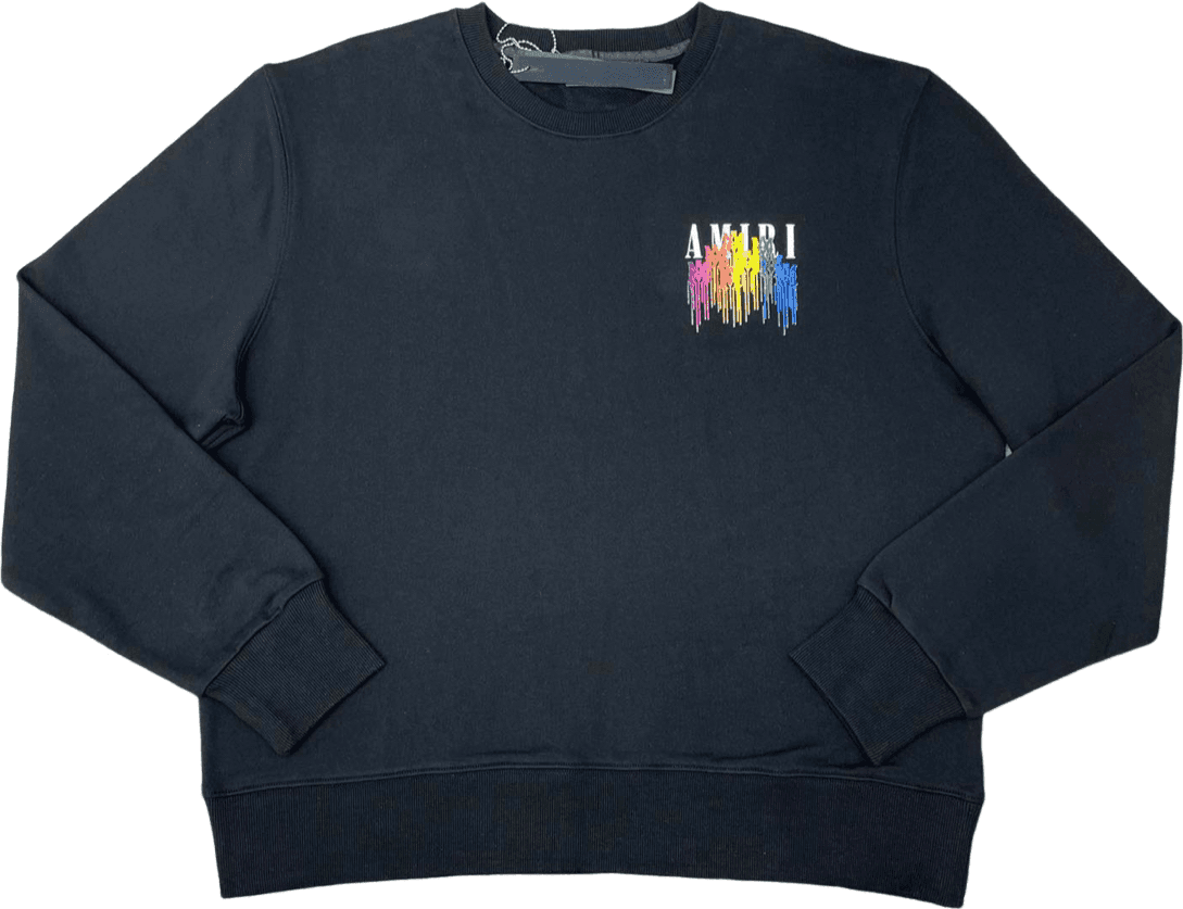 Amiri Sweatshirt Coloré Rainbow Drip Noir