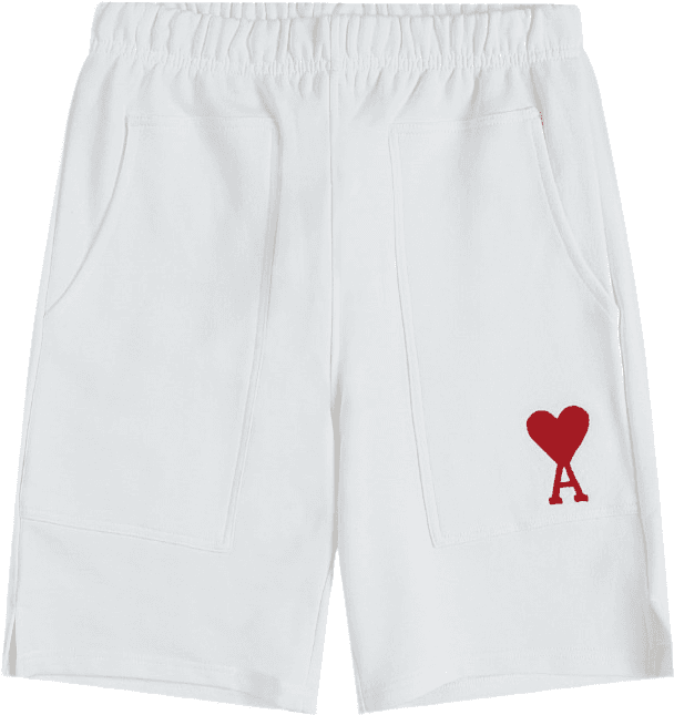 Short Amiri Blanc avec Cœur Rouge