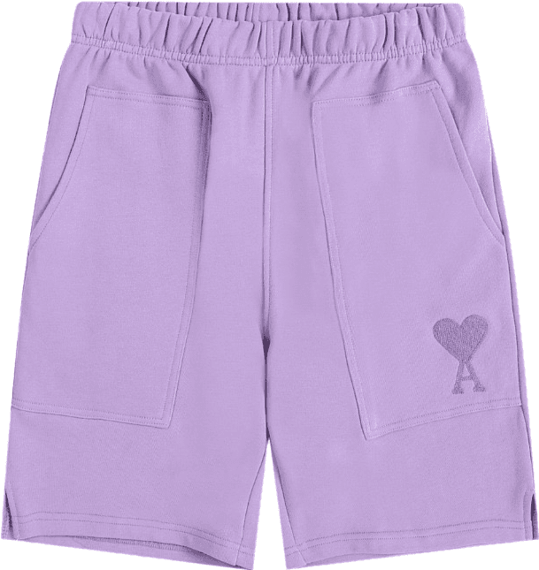 Short de Sport Lavande avec Motif Cœur