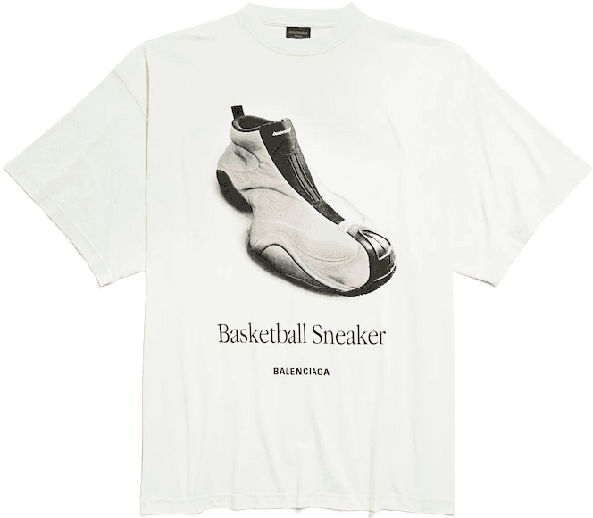 T-shirt Balenciaga Basketball Sneaker Blanc