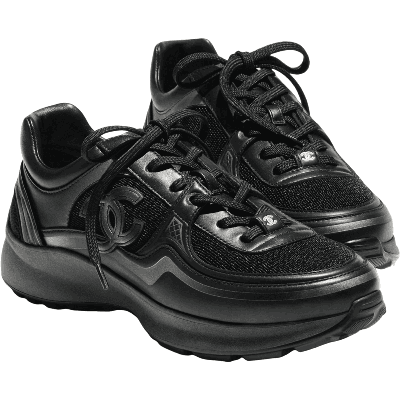 Sneaker Plateforme Noire Luxe Design Contemporain