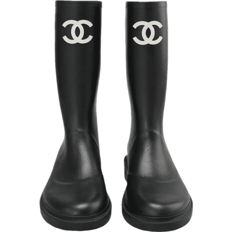 Bottes Balenciaga CC Caoutchouc Noir