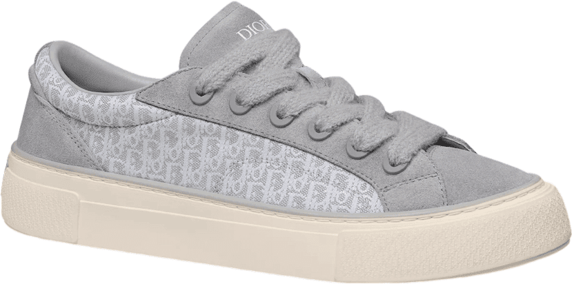 Baskets Balenciaga B101 Toile Monogram et Suède Gris