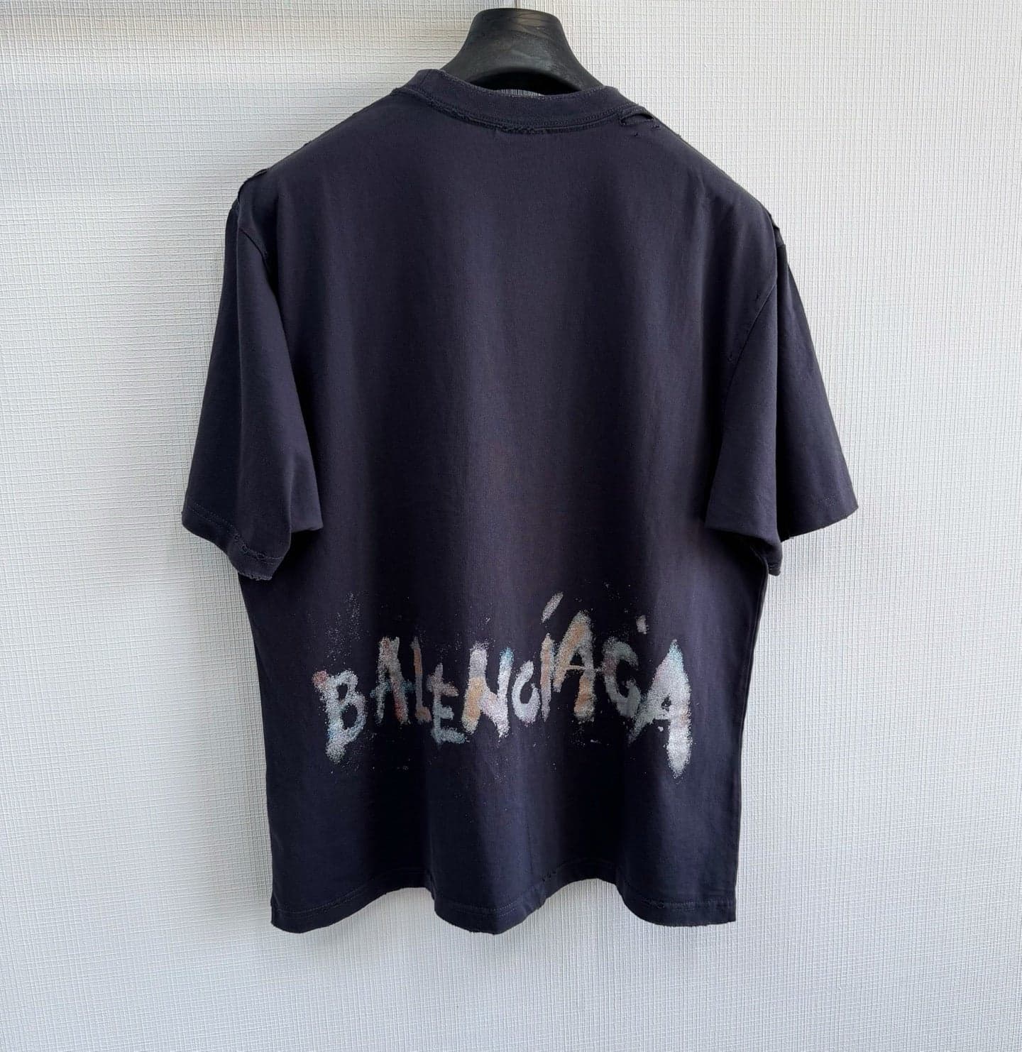 Balenciaga T-shirt Noir Vintage Distressed Logo