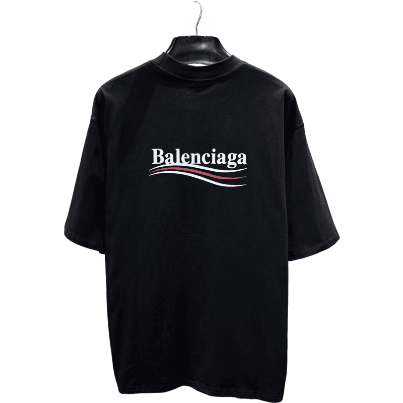 Balenciaga T-shirt Noir Logo Ondulé