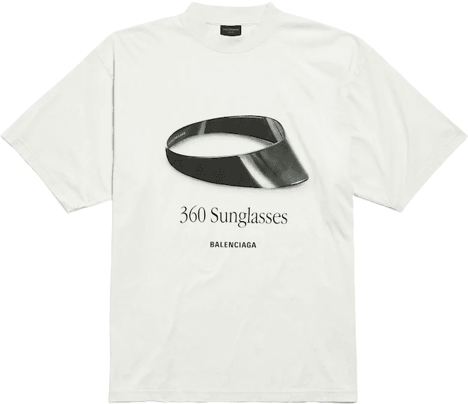 Balenciaga T-Shirt 360 Sunglasses Blanc