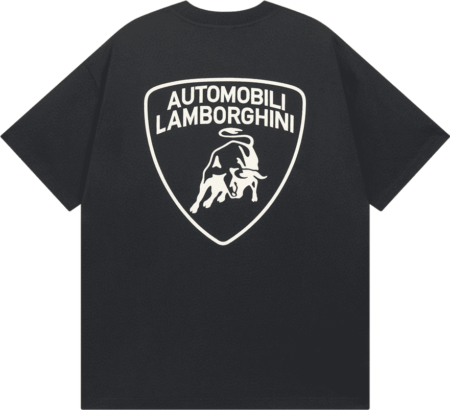 T-shirt Lamborghini Automobili Logo Noir