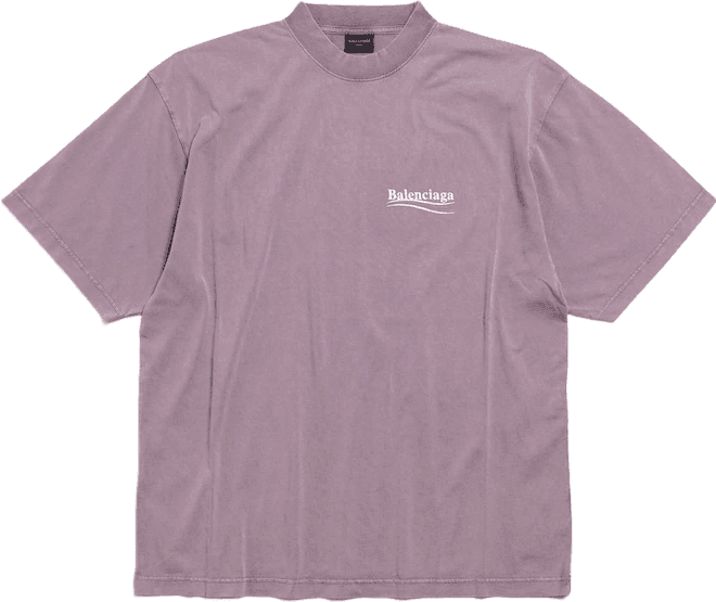 Balenciaga T-shirt Logo Imprimé Rose Mauve