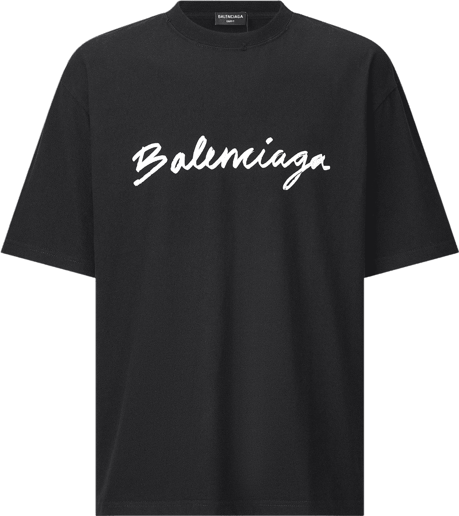 Balenciaga T-Shirt Signature Script Noir