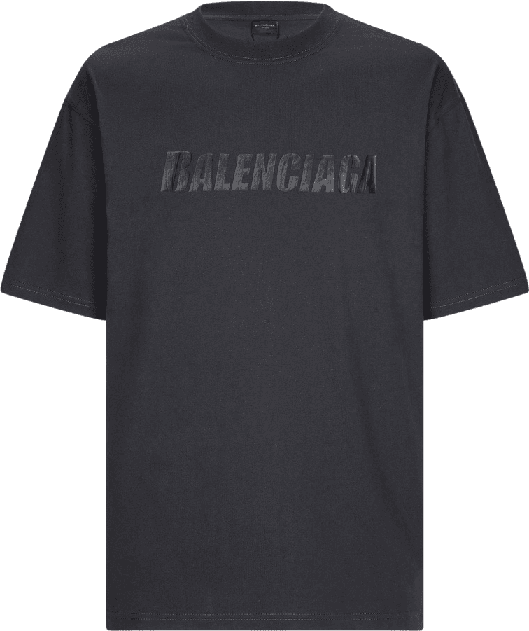 Balenciaga T-Shirt Oversize Logo Embossé Noir