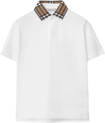 Burberry Polo Manches Courtes à Col Tartan