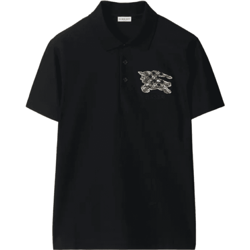 Polo Burberry Noir avec Lion Doré