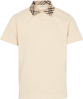 Burberry Polo Manches Courtes Beige Carreaux Check