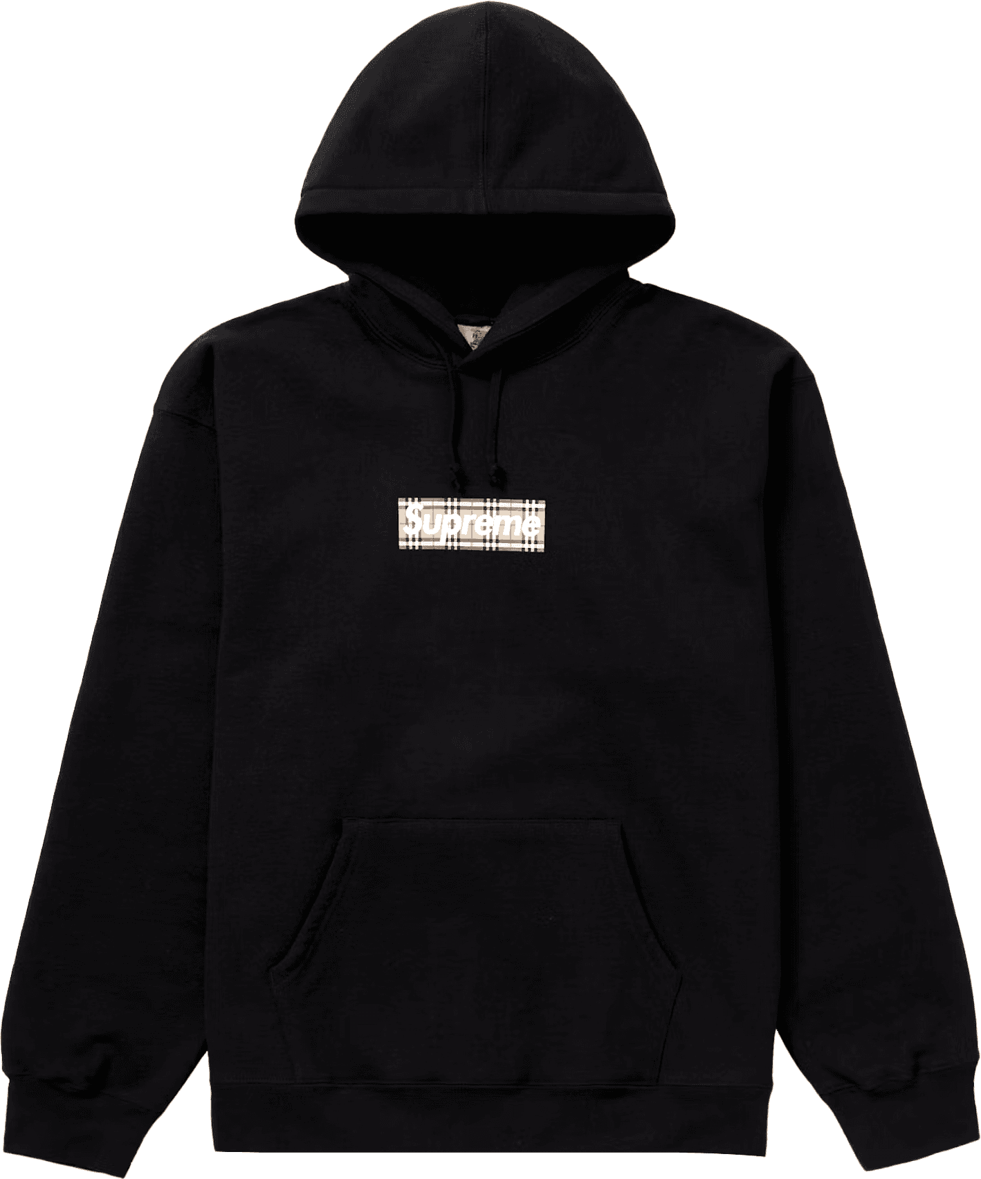 Hoodie Burberry Noir avec Logo Check Beige