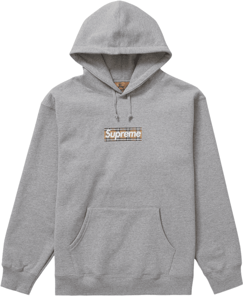 Supreme Hoodie Burberry Check Gris